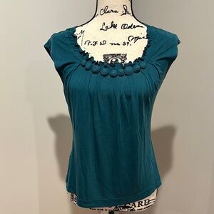 Teal Cap Sleeve Women's Top